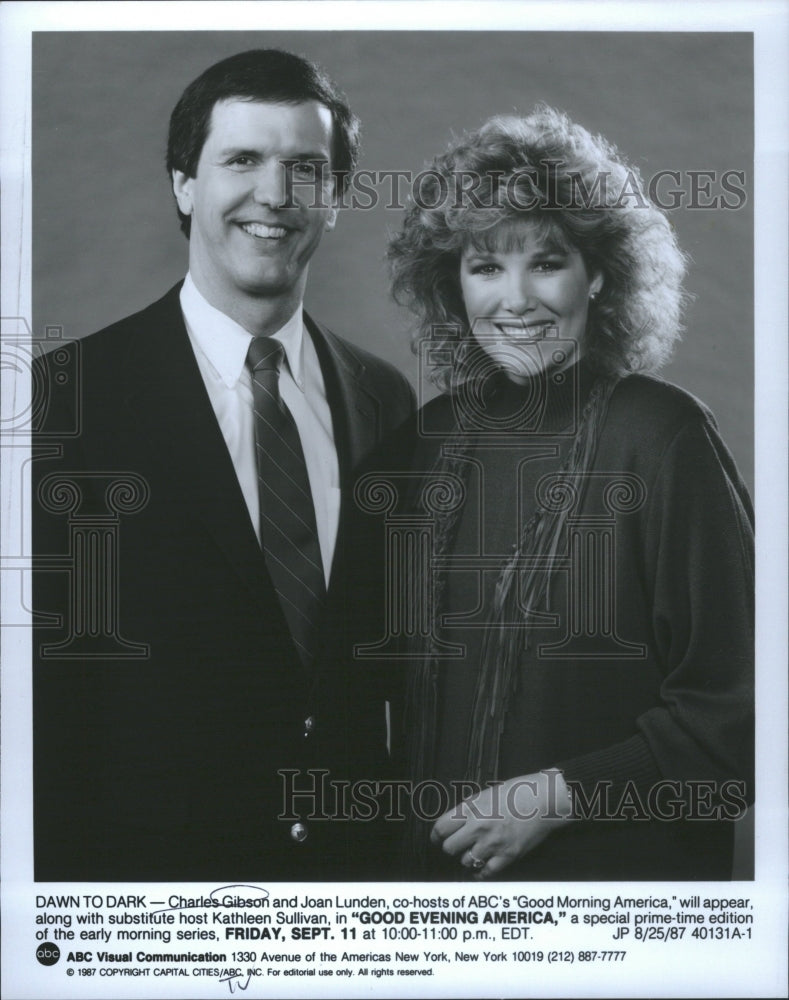 2001 Press Photo Charles Gibson Joan Lunden Good Eve