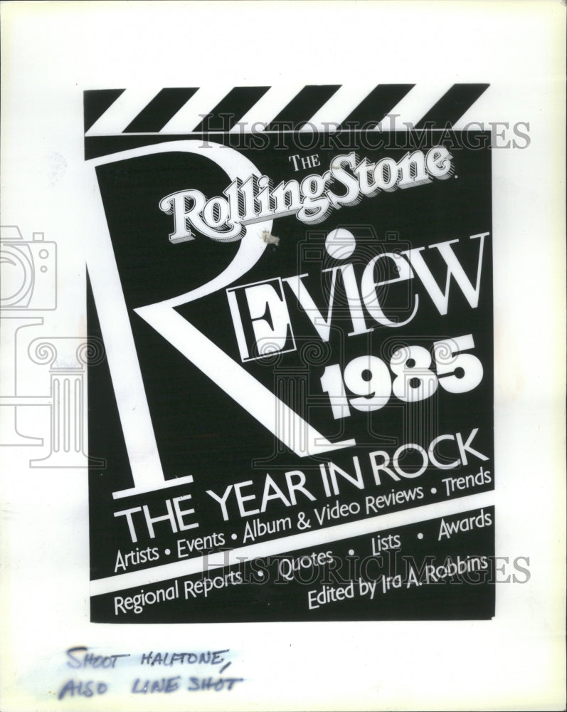 1985 Press Photo Rolling Stone Review The Year In Rock