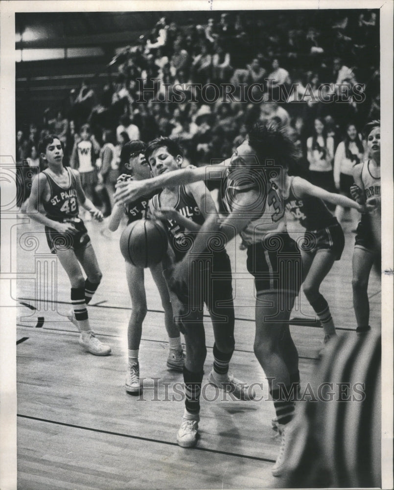 1971 Press Photo Sports action Romeo ville Schools