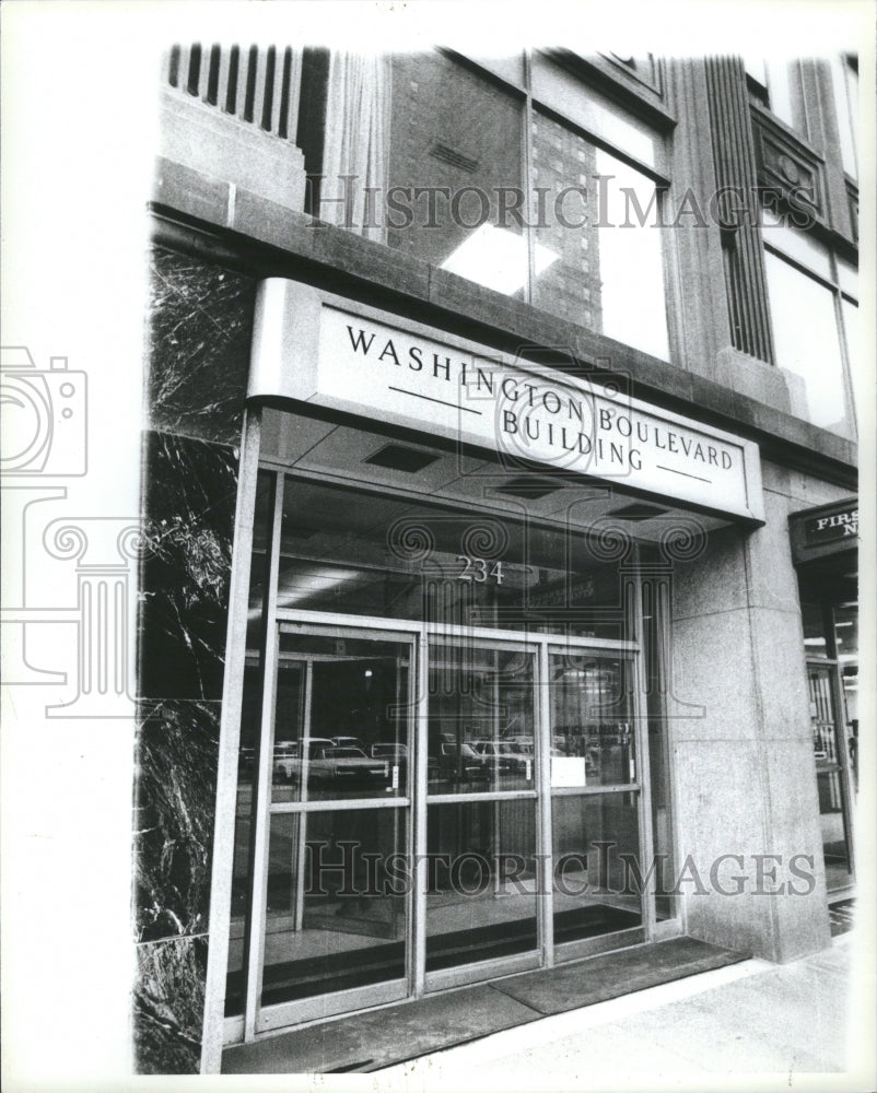 1979 Press Photo Boulevard Building Michigan Detroit