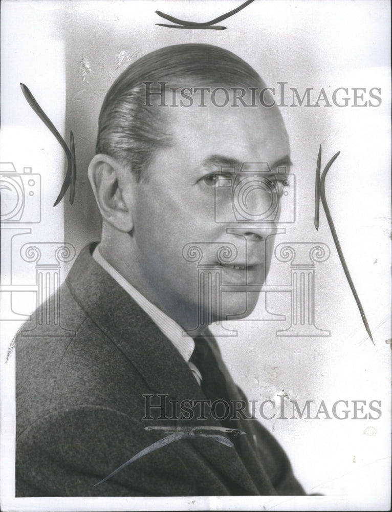 1958 Press Photo Alastair Cooke Actor Profile Picture