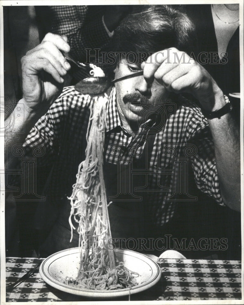 1979 Bill Frost Spaghetti Eating Contest - Historic Images