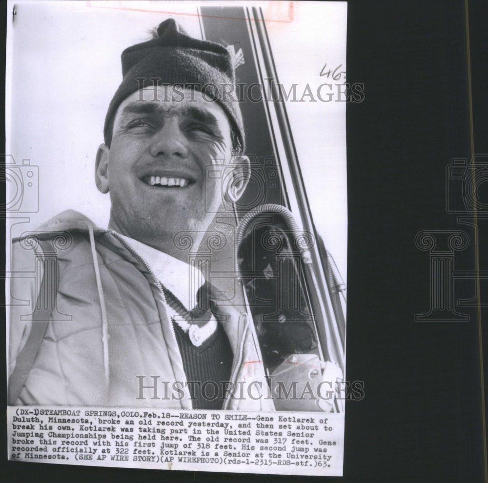 1963 Press Photo Kotlarek Smiles after Breaking Record