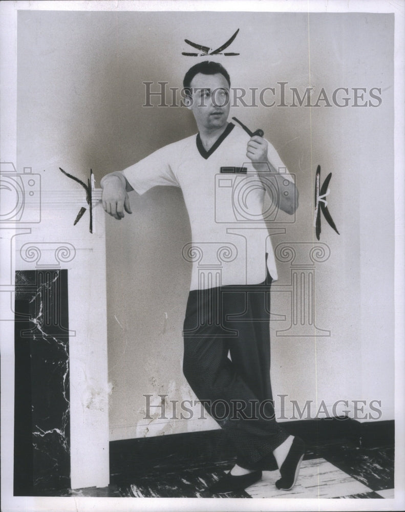 1959 Press Photo Fashion Man Pajamas Clothing