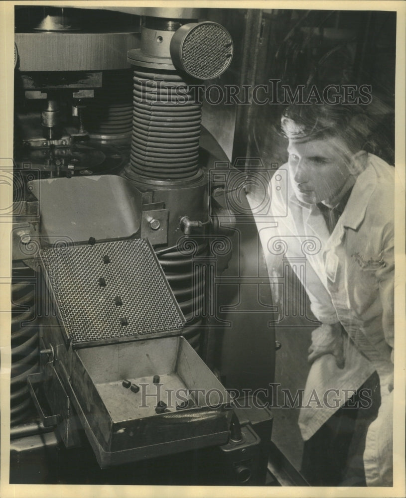 1958 Press Photo Metal Plant Watches Plastic Shield