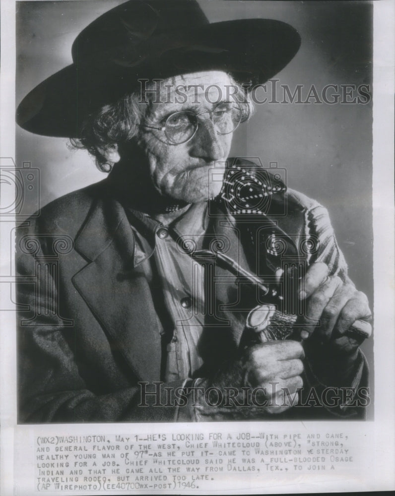 1946 Press Photo Chief White Cloud