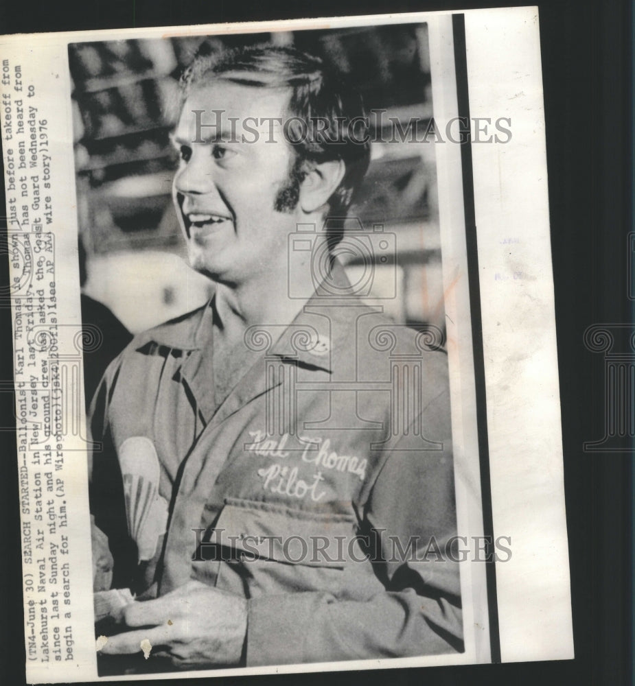 1976 Press Photo Karl Thomas Balloonist