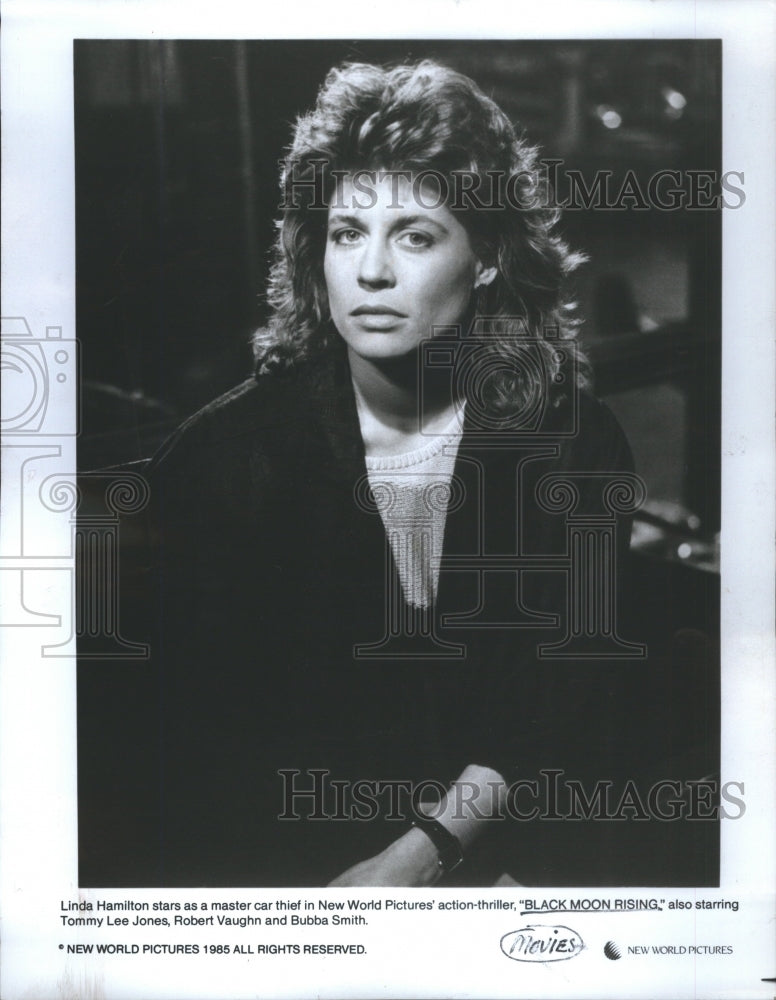 1985 Press Photo Linda Hamilton Tommy Lee Jones Smith