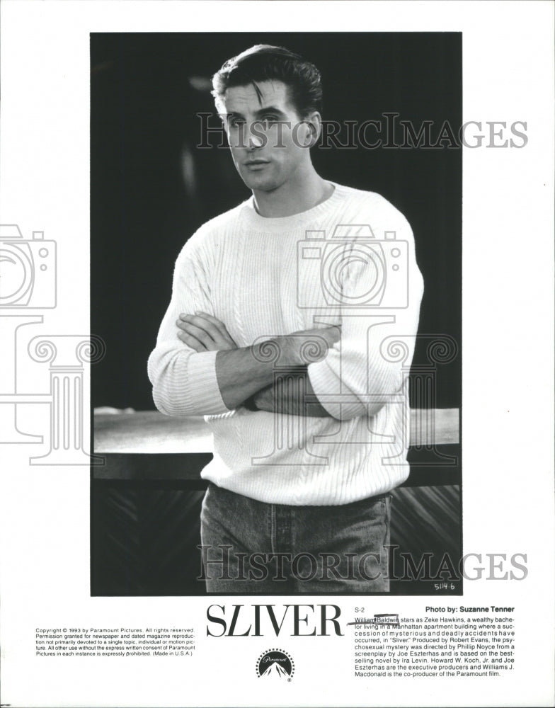 1996 Press Photo William Baldwin Zeke Hawkins Sliver