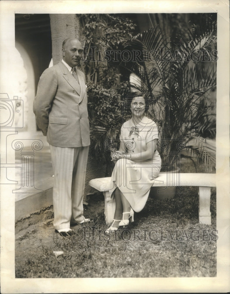 1936 Press Photo Flamingo Hotel Guests Dr Mrs Wickham