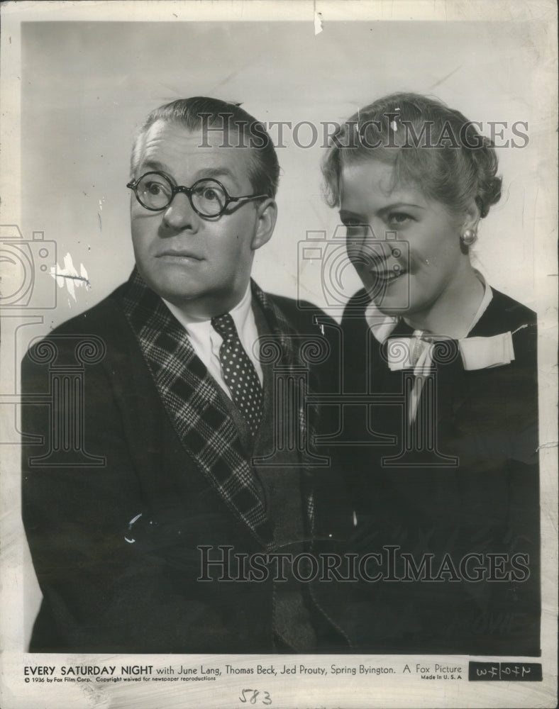 1936 Press Photo Every Saturday Night Film Actors