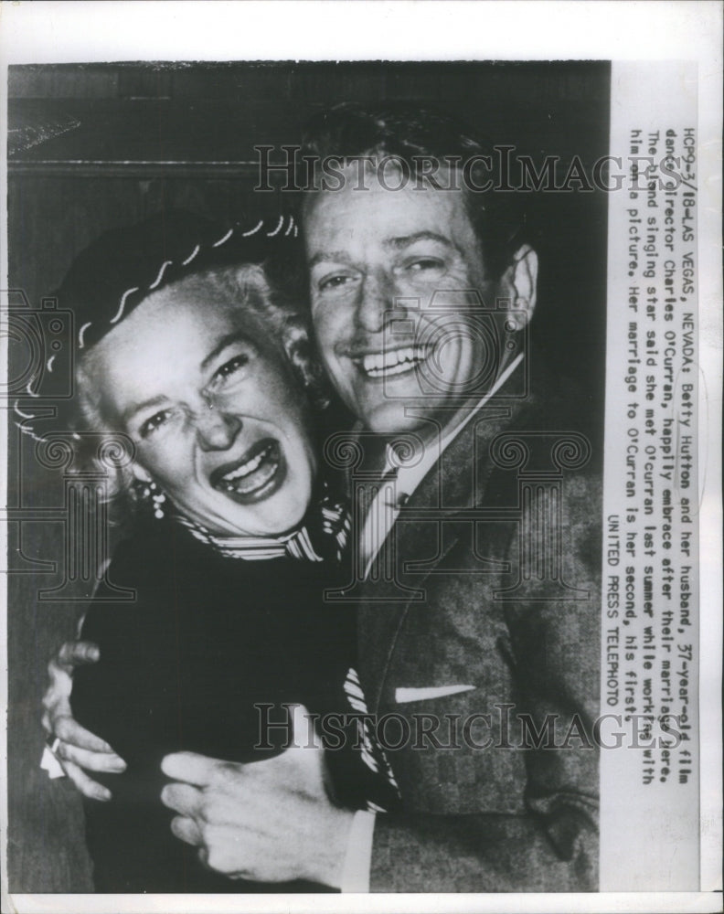 1952 Press Photo Betty Hutton Charles O&#39;Curran Wedding