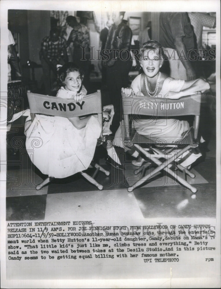 1959 Press Photo Actor Betty Hutton &amp; Daughter Candy