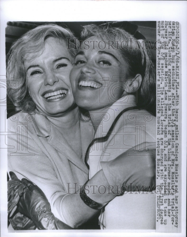 1966 Press Photo Condance Mosseler Marine Rosen Hug Smi