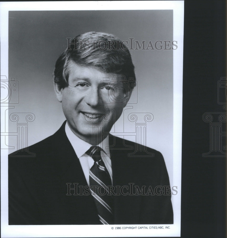 1986 Press Photo Ted koppel Nightline Anchor ABC TV