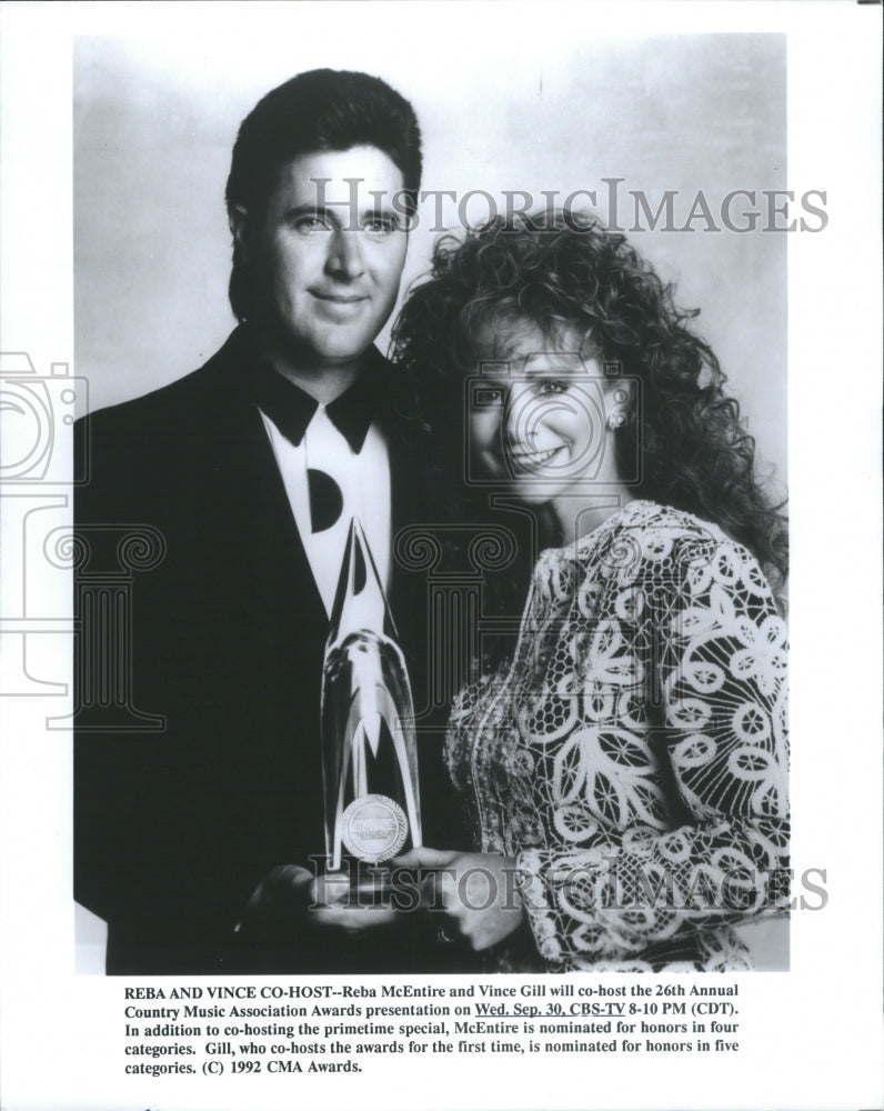 1992 Press Photo Reba McEntire Vince Annual Country 26