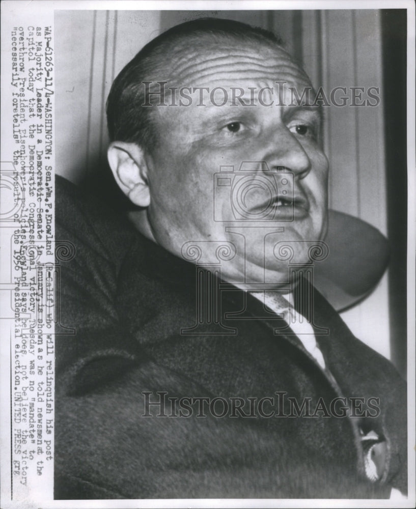 1954 Press Photo SEN.WM.F.KNOWLAND US POLITICIAN