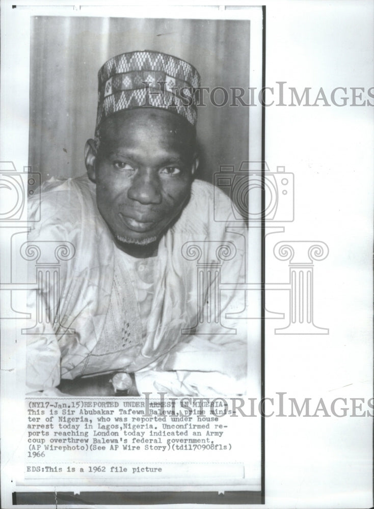 1962 Press Photo Prime Minister Abubakar Tafewa Balewa