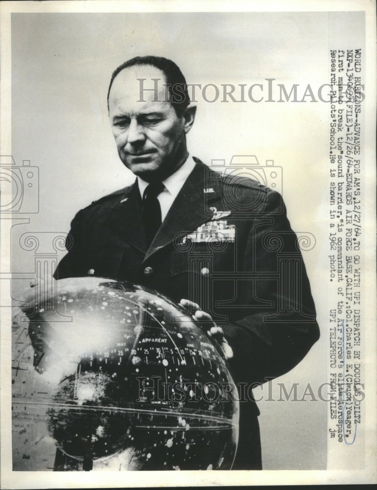 1964 Press Photo Charless EYeager Edwards Air Force - Historic Images