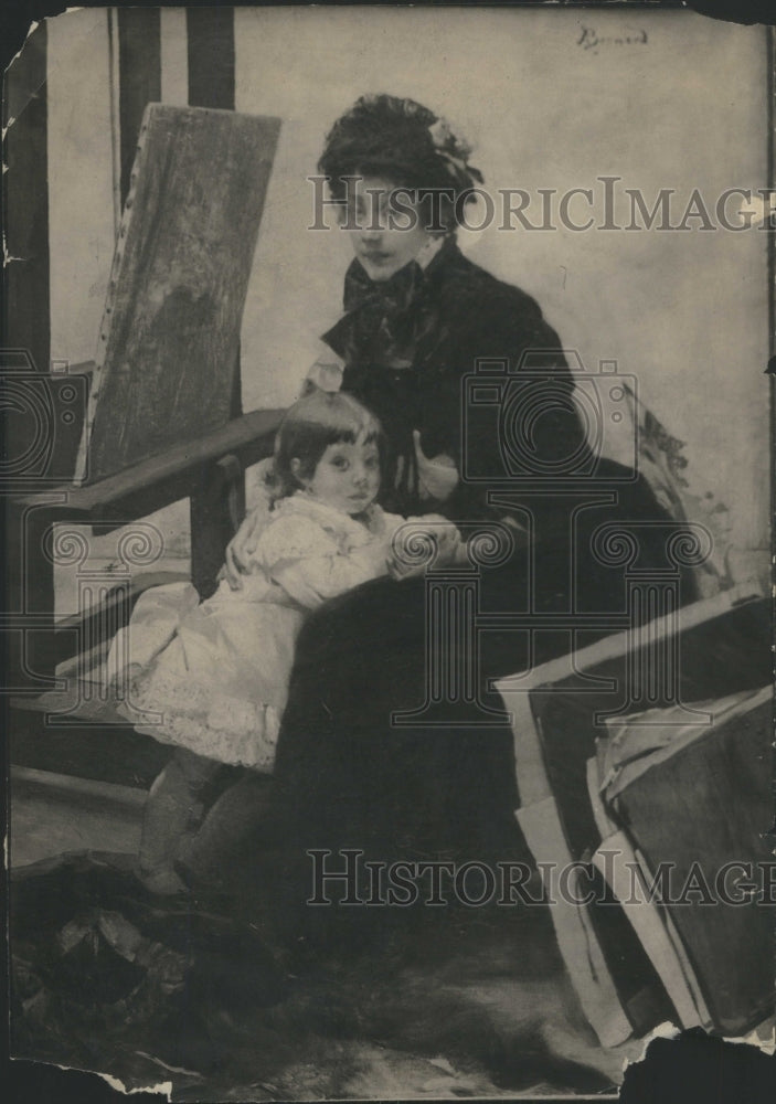 1913 Press Photo Portrait Mrs Yemi Lerolle Lights Child