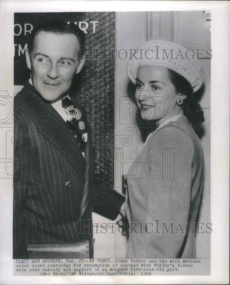 1948 Press Photo Jimmy Fidler and Adeline