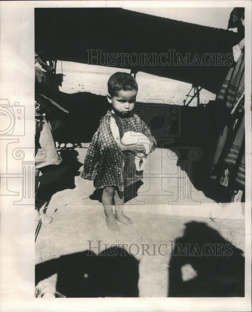 1972 Press Photo Jamil Bedouin Clutching Puppy