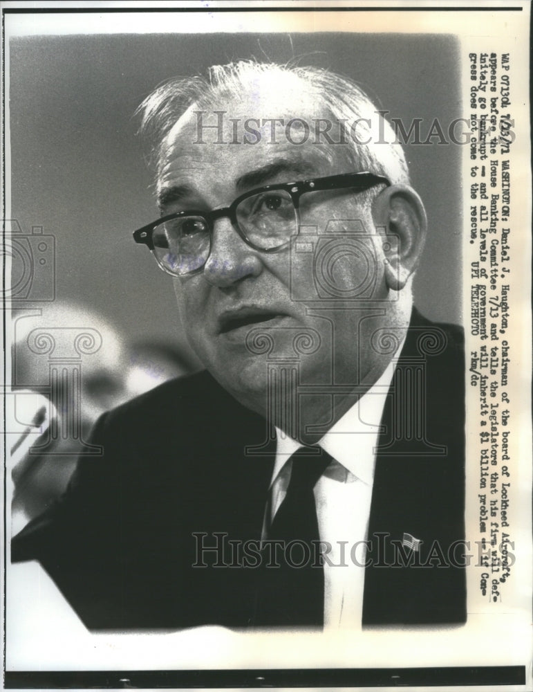 1971 Press Photo Daniel J Houghton Lockheed Aircraft