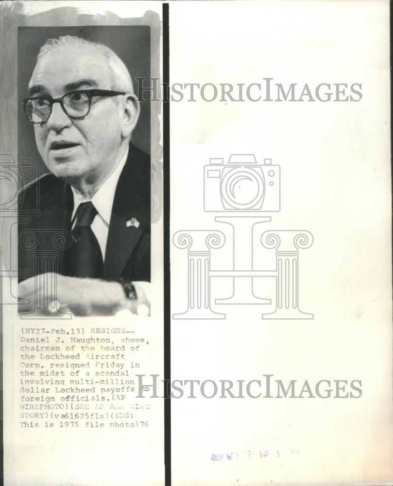 1976 Press Photo Daniel J.Haughton Chairman Lockheed