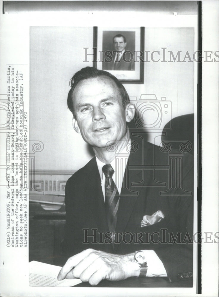 1970 Press Photo Home Loan Board Chairman Interview