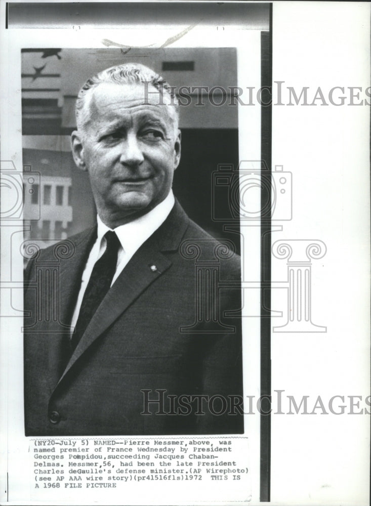 1972 Copy of 1968 Press Photo France Premier Messmer