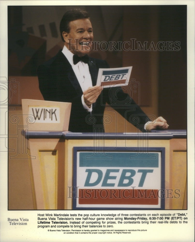 1996 Press Photo Host Wink Martindale Contestant Dedt