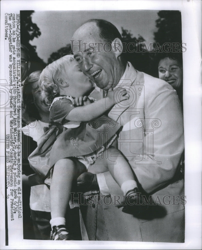 1956 Press Photo Adlai Stevenson American Politician