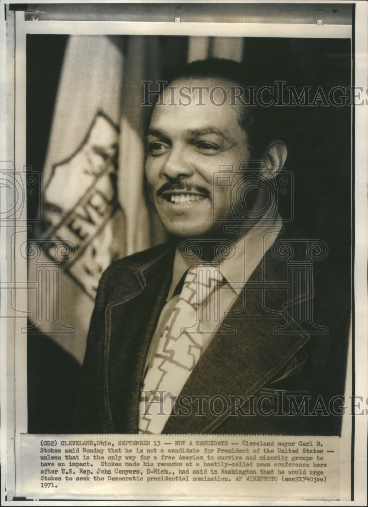 1971 Press Photo Carl B Stokes American Politician