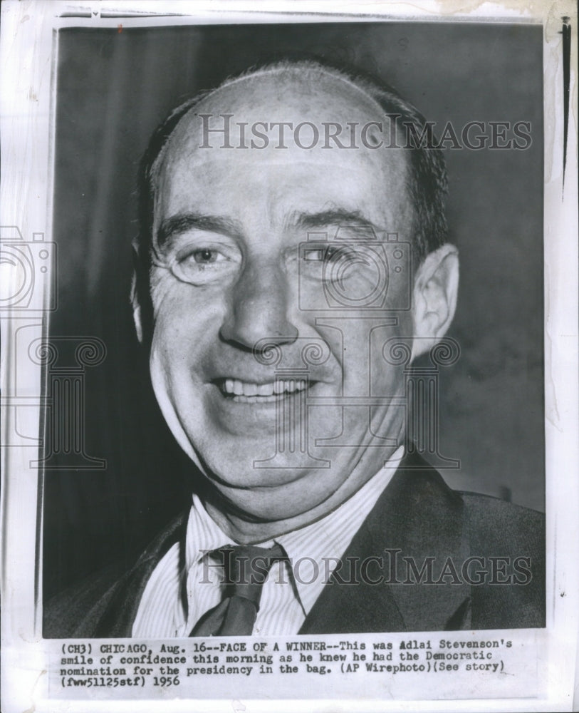 1956 Press Photo Adlai E Stevenson American Politician