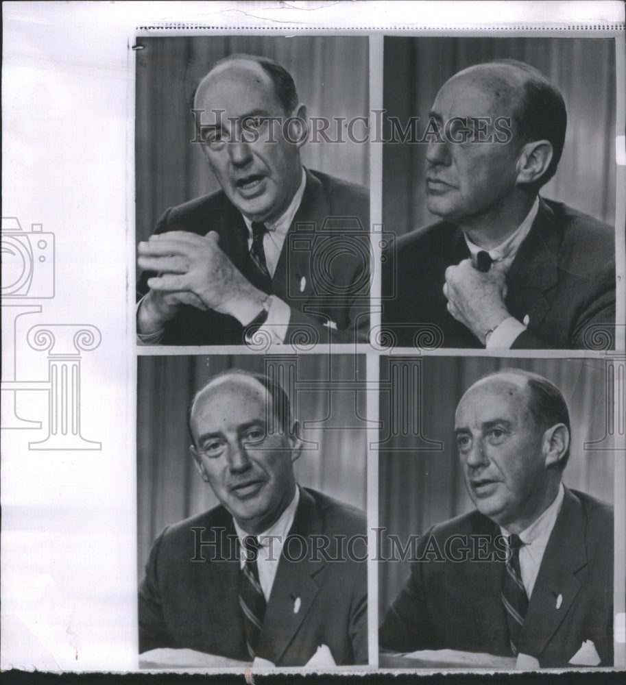 1956 Press Photo Adlai Stevenson Speaking Frames