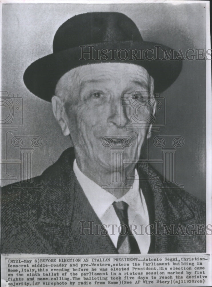 1962 Press Photo Italy Pres Segni Parliament Building