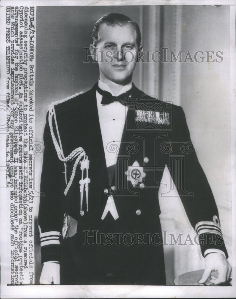 1952 Press Photo Britian Invoked Official Duke Edinburg