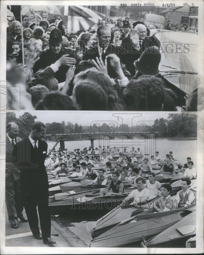 1959 Press Photo Prince Philip Visit Boys Club Hill Gir