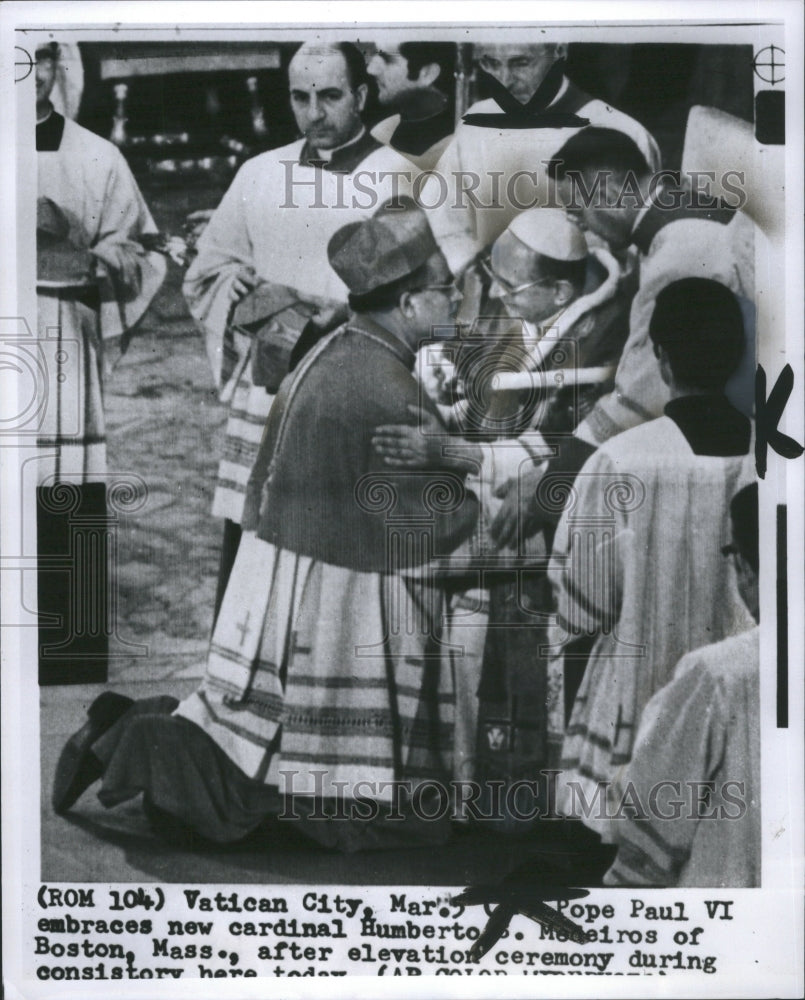 1973 Press Photo Humberto Sousa Medeiros Roman Church