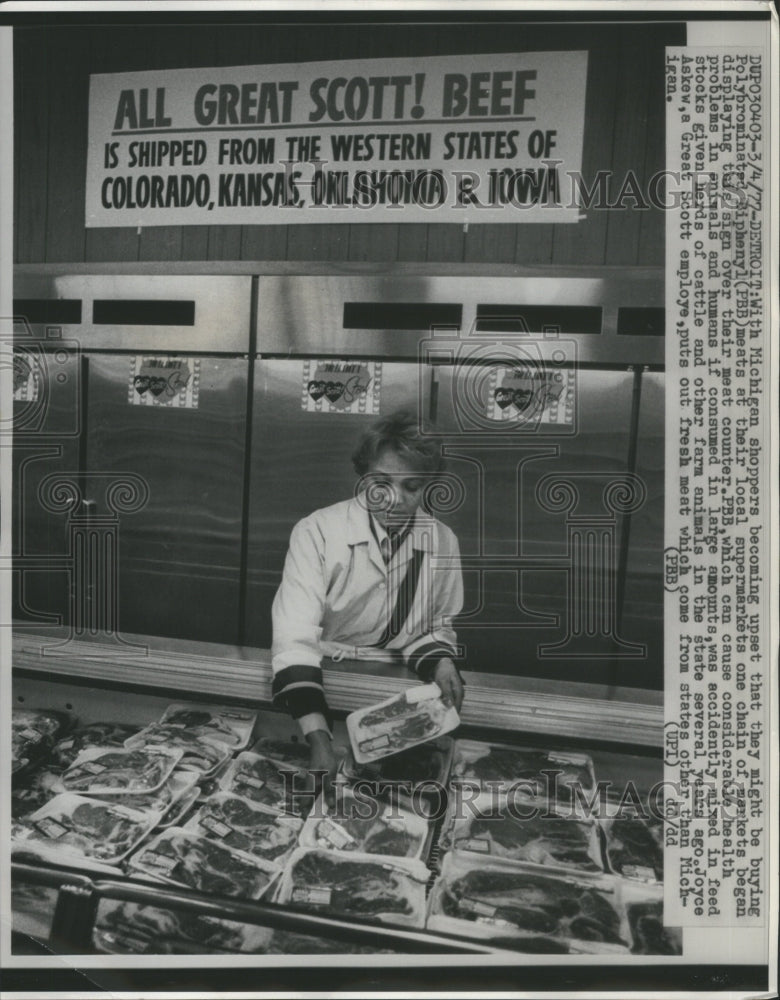 1977 Press Photo Polybrominated Biphenyl Meat Michigan