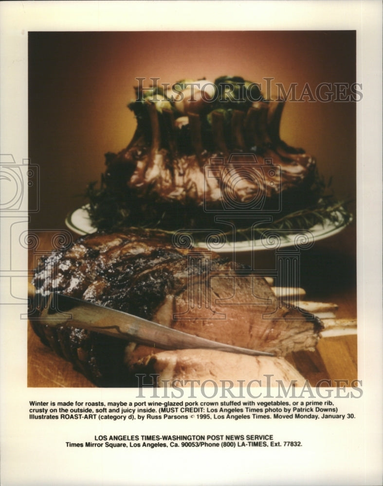 1995 Press Photo Meat Animal Flesh Food Pork Muscle Fat