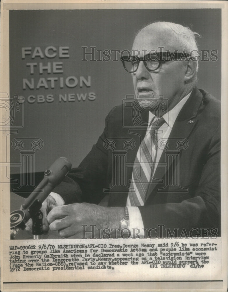 1970 Press Photo George Meany Group American Action