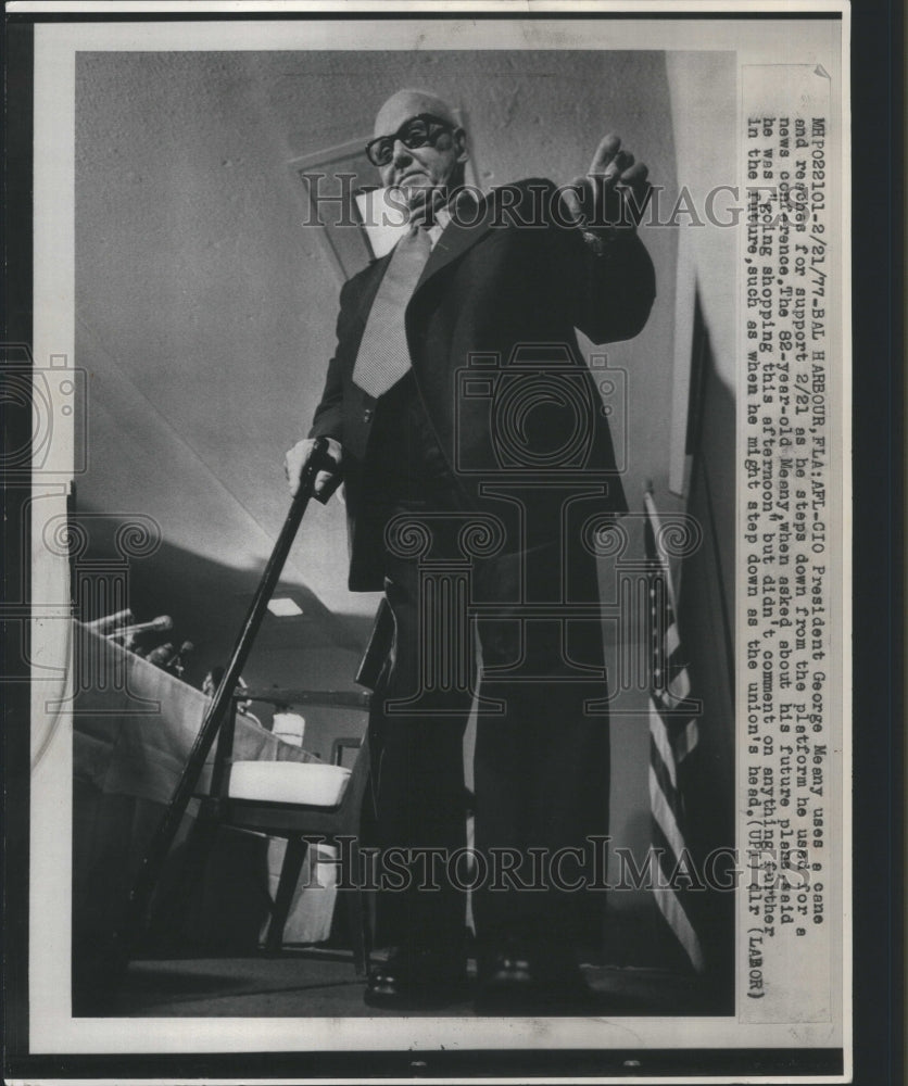 1977 Press Photo George Meany President AFL-CIO