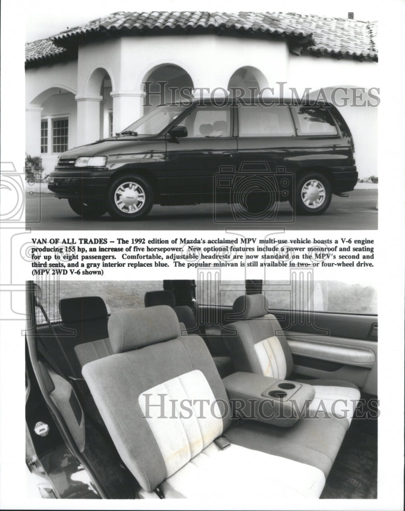 1993 Press Photo Mazda Models MPV Truck Car Seats