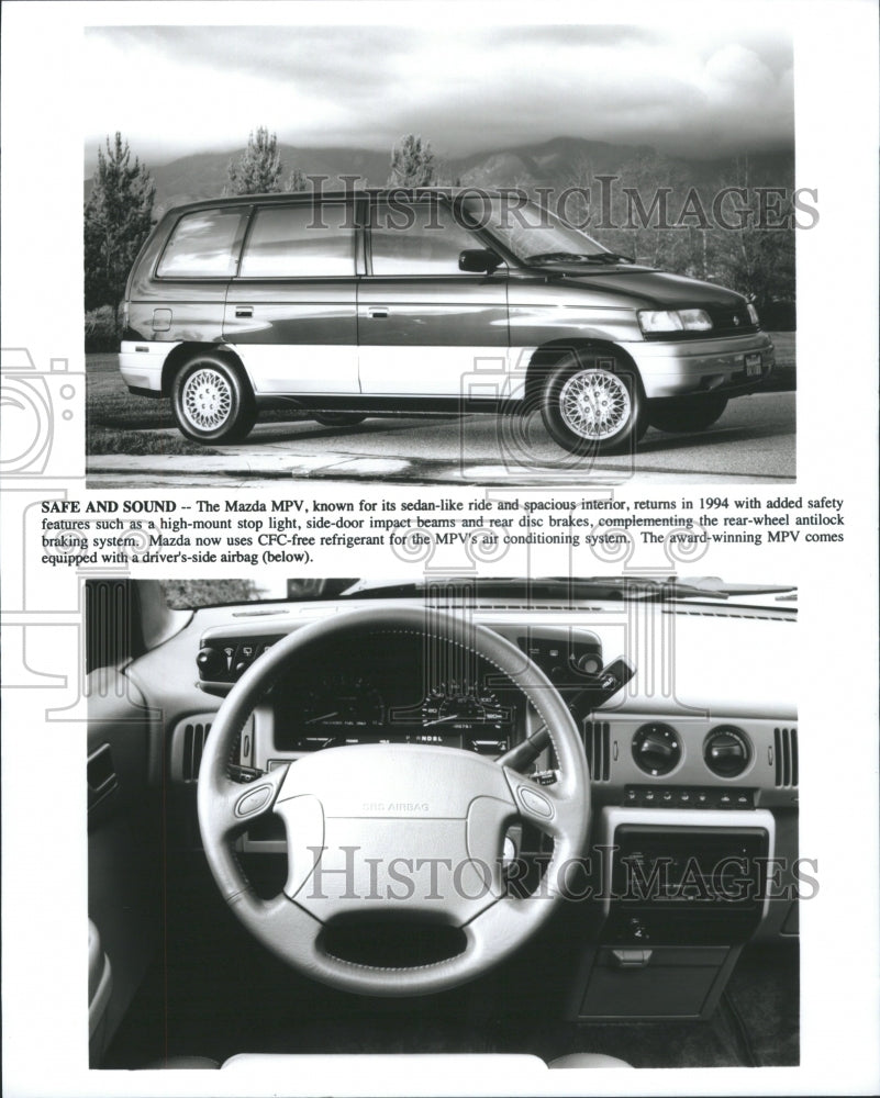 1994 Press Photo Mazda MPV Model Car Seats Minivan