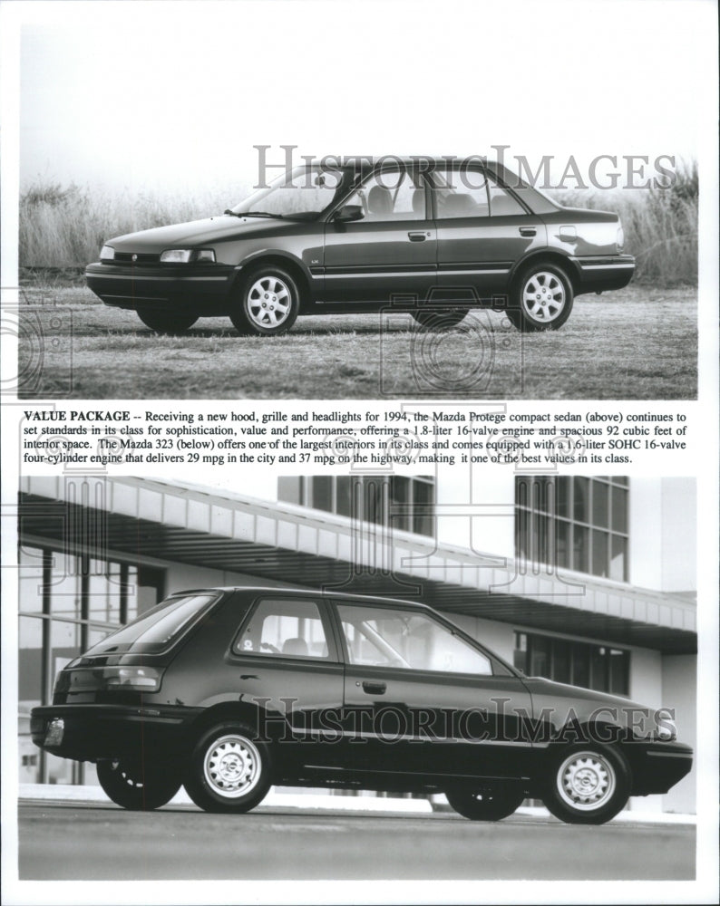 1994 Press Photo Mazda Protege Compact Sedan Grille