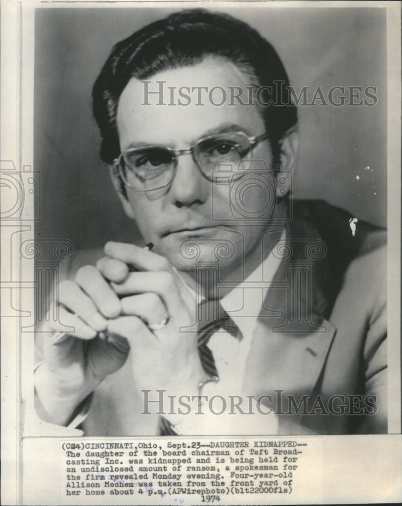 1974 Press Photo Chairman Taft Board Daughter Kidnappe