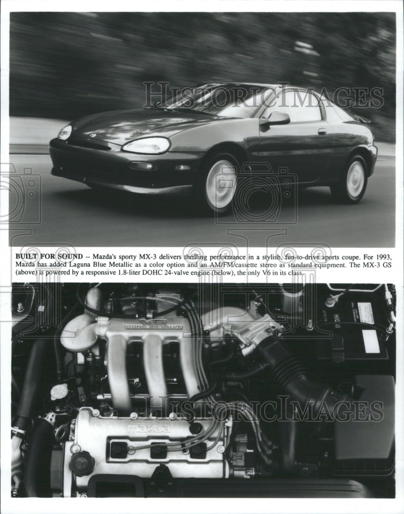 1994 Press Photo Mazda MX 3 Model Car Inner Parts