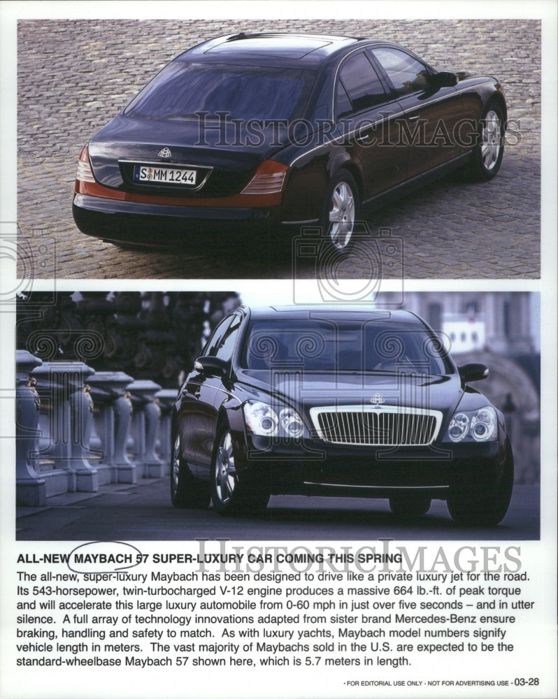 Press Photo Maybach 57 Super Luxury Car Spring