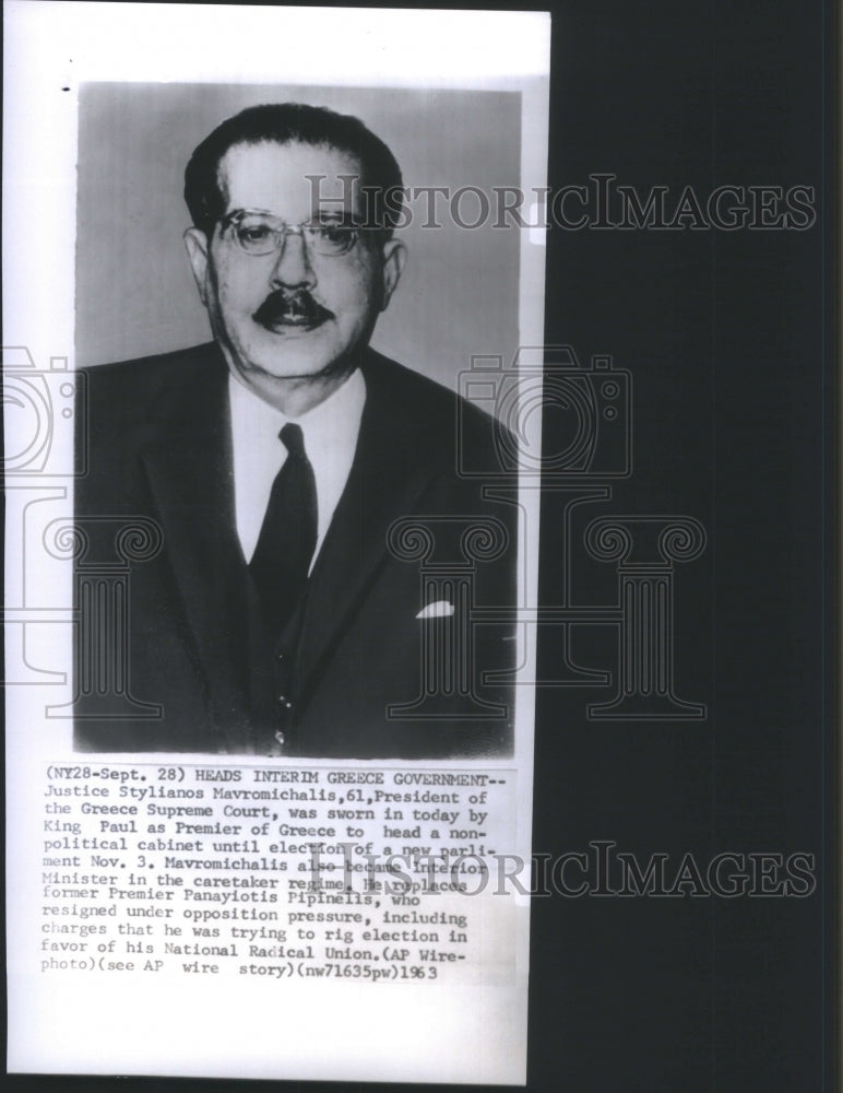 1963 Justice Stylianos Mavromichalis Greece-Historic Images